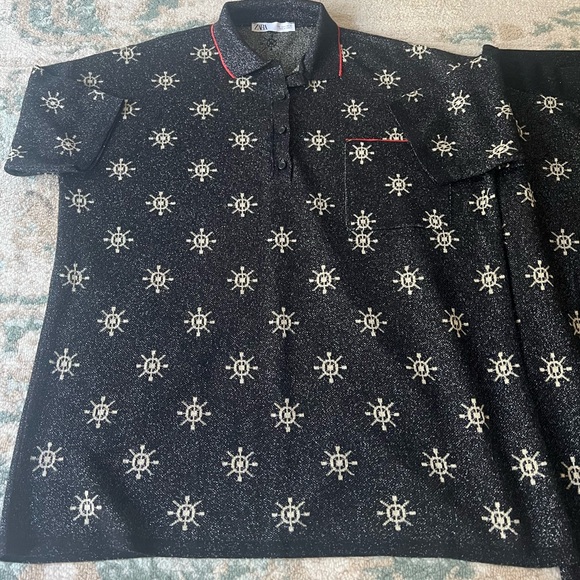 ZARA metallic polo shirt (Sz Sm) and Pant set (Sz M) - Picture 4 of 8